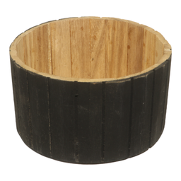 Brown Round Wooden Basket Medium 19 x 19 x 10