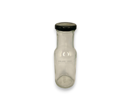 Round Flint Lug CK with Black Plastic Lug Cap Glass Jar 43mm 200ml