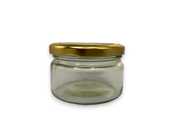 Round Glass Jar Salsa with Metal Lug Cap/Golden / 225ml
