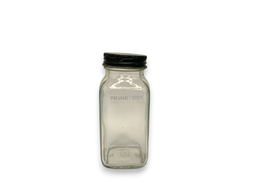 Square Glass Jar Spice Plastic Cap Sprinkles With Wad Black 42mm 160ml