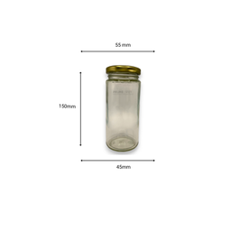 Round Bamboo Glass Jar 53mm Lug 200ml