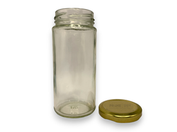 Round Bamboo Glass Jar 53mm Lug 200ml