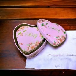 Heart Shape Tin Box Pink Set Of 3