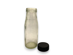 Round Milk Glass Bottle with Golden Lid 43mm 200ml