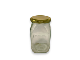 Square Glass Jar with Golden Lid 63mm 500ml
