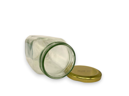 Square Glass Jar with Golden Lid 63mm 500ml