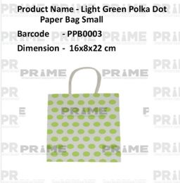 Polka Dot Paper Bag Small/Green / 16x22x8