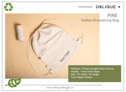 Oblique pine drawstring bag natural