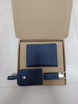 Oblique Gift Set Jfk Passport Case/ Luggage Tag / Keychain / Navy Colour