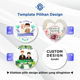 Sticker wedding bulat Print stiker souvenir pernikahan tunangan
