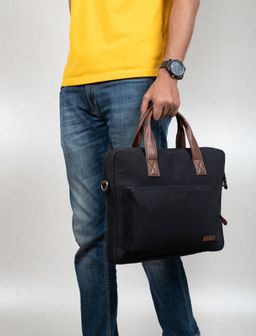 Oblique Rush Laptop Messenger Bag Black/teal 1N