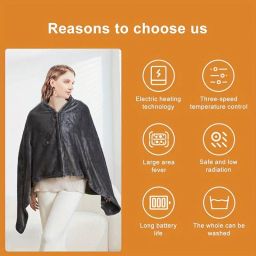 CozyHeat Flannel Shawl 🔥 – Warmth, Comfort, and Relaxation with FREE Power Bank! ⚡