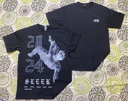 Black street wear T-shirt featuring a sleek design 