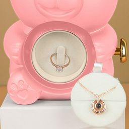 "🌹✨ Rose Teddy Bear with Dazzling Jewelry Gift Set 🎁"