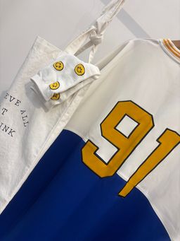 拼色字母 宽松落肩时尚感休闲连身裙