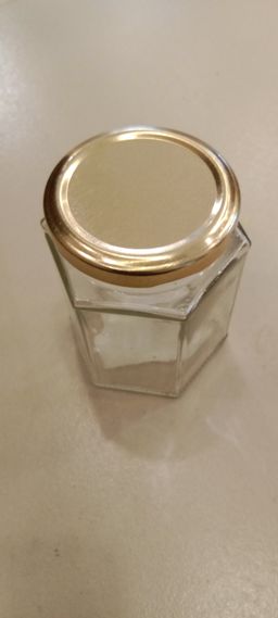 Hexagonal Glass Jar with Metal Lug Cap 63mm 250ml