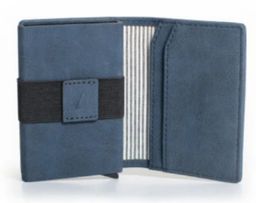 Oblique Klix Rfid Wallet Suede/ Navy