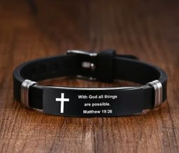 Stainless steel Bible Verse bracelet 