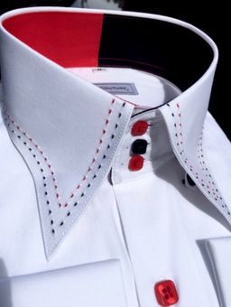 blue&red brick-button highcollar