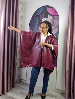 Burgundy Suede Shawl 