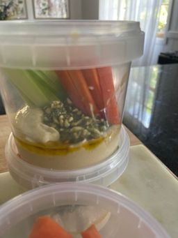 Humus & Crunchy Coriander Dip Vege Pot