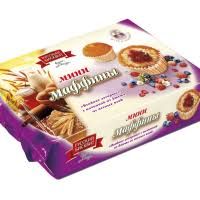 Мини- маффины 200 гр. Ягодное ассорти с начинкой из джема из лесных ягод