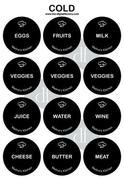 Home & Kitchen Labels 3cm Diameter (All Categories - 168pcs)
