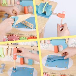 Large Wooden Tool set with accessories 