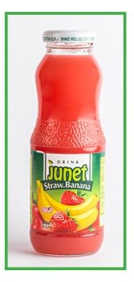 JUNET STRAWBERRY BANANA GLASS 1L X8 - 20681