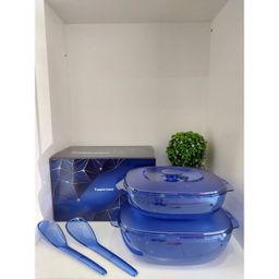 ROYALE BLUE CRYSTALLINE SERVERWARE SET