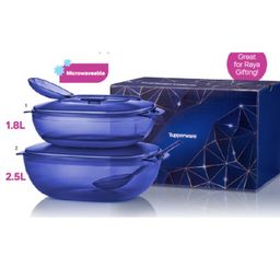 ROYALE BLUE CRYSTALLINE SERVERWARE SET