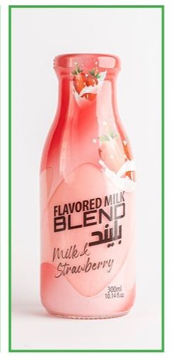 BLEND STRAWBERRY MILK GLASS 300ML X12 - 20769