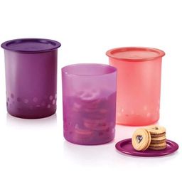 POLKA DOT ONE TOUCH CANISTER 1.25L