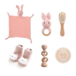 6 Pcs Plush Baby Bunny Blanket Gift Set 