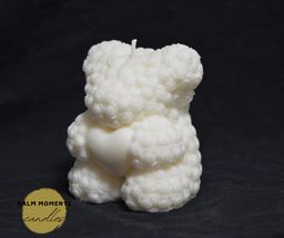 Teddy bear with heart soywax candle