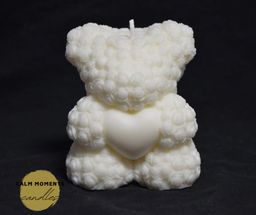 Teddy bear with heart soywax candle