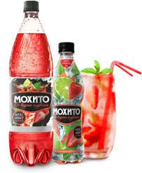 Напиток безалкогольный сильногазированный "Коктейль Мохито клубники" бутылка 0,5 л.