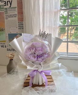 9 Stalk Soap Rose Acrylic Ball Bouquet