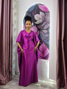 Fuchsia Cowl Neck Kaftan 