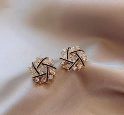 Star Shaped Gold Plated Zircon Studs Tops