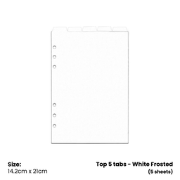 Top 5 Tabs - White Frosted