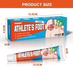 Sumifun Athlete’s Foot Cream – Powerful Anti-Fungal Treatment, Relieves Itching & Odor, Soothes Cracked Skin (20g x 2)