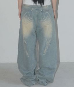 ANGEL VINTAGE WASHING PINTUCK PANTS (BLUE) F25QD891