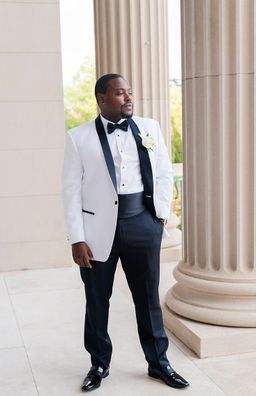 3pc White & black Tuxedo 