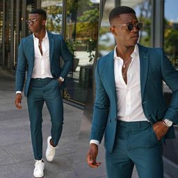 3pc Teal Men's suit 