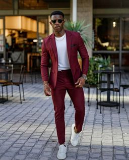 3pc Burgundy slim fit