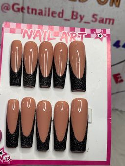 Black glitter french