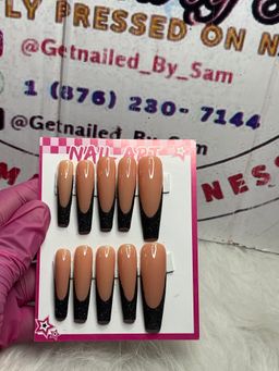 Black glitter french