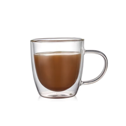 350ml Double-Walled Clear Glass Mug
