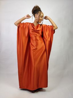 Burnt Orange Cowl Neck Kaftan 